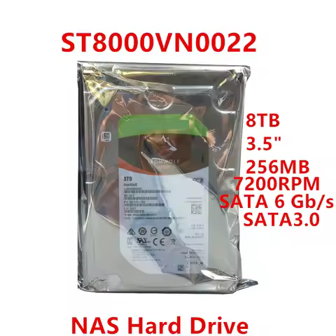 New Original HDD For Seagate 8TB SATA 3.5" 256MB 7200RPM For Internal HDD For NAS HDD For ST8000VN00