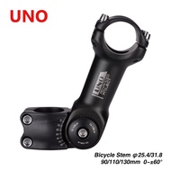 UNO Adjustable Angle Bicycle Stem Riser 25.4/31.8mm Handlebar Stem Aluminum Alloy Front Fork Stem Mountain Bike Accessories
