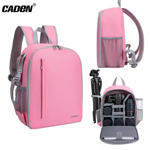 CADeN Camera Backpacks Fashion Pink Large Capacity Bag for Digital DSLR Cameras Lens Laptop for Niko
