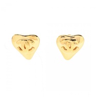 【日本直送】 CHANEL 香奈兒 心形 雙C標誌 耳環 鍍金 金色 93P
