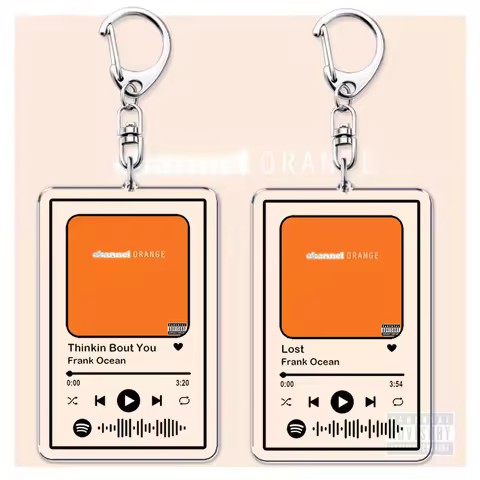 Hot Singer Frank Ocean Music Keychains for Women Accessories Bag Channel ORANGE Album Songs Code Key