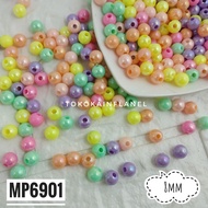 mp6901 mote / manik bulat kilap pastel uk 8mm (1 bks isi 40 butir) - mp6901/40btr
