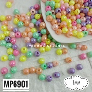 MP6901 Mote / Manik Bulat Kilap Pastel Uk 8mm (1 Bks isi 40 Butir)