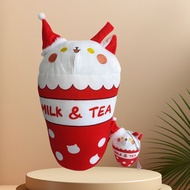 Cross-Border Best-Selling New Product Cute Christmas Hat Cat Shape Pillow Doll Plush Doll Ornaments 