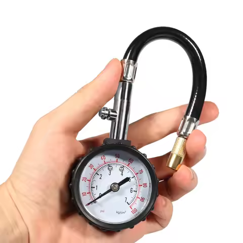 Tire Pressure 0-100PSI Long Tube Gauge Meter High-Precision Tyre Air Tester for Car Motorcycle Monit