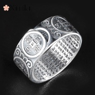 ♥Lucky Fortune Thai Silver Ring Copper Coin Sutra Design Vintage Handmade Jewelry silver 925 original ring for women rings men korean jewelry cincin lelaki cincin perempuan couple cincin emas korea 戒指