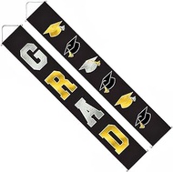 Stylish Multicolor "GRAD" Hanging Fabric Flags Home Decoration - 74" x 13.5" (Pack of 2) - Eye-catch