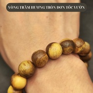 High-quality agarwood bracelet, single round agarwood bracelet, single-speed garden round agarwood b