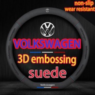 Volkswagen Steering Wheel Cover Embossed Suede Anti slip Cover Golf Tiguan TOUran POlo troc passat