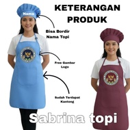 Adult Apron Set with Hat and Name Embroidery Waterproof Apron Kitchen Apron Custom Name