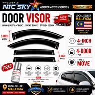 FREE RACINGKOOG Car Door Visor Window Visor Rain Guard Deflector 3M Tape NAZA CITRA RONDO