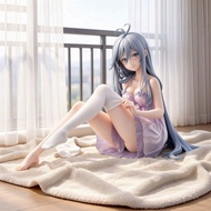 10cm Anime 86 -Eighty Six Vladilena Milize Pajamas Lena Sitting Pose Figure Model Statue Collection 