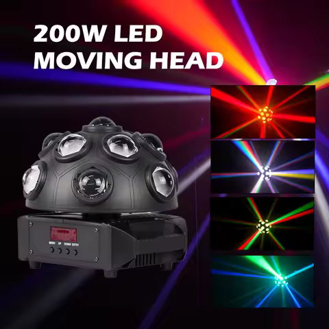 200W Disco Party Light RGBW DJ Magic Ball DMX512 Mini LED Beam Rotating Stage Light