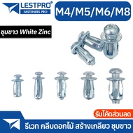 รีเวท M4 M5 M6 M8 กลีบดอกไม้ สร้างเกลียว ชุบขาว Petal Rivets Lock Nut Bolt PETA818