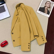Yellow short suit jacket women Spring and Autumn New style Design sense of suit jacket temperament cropped blazer woman