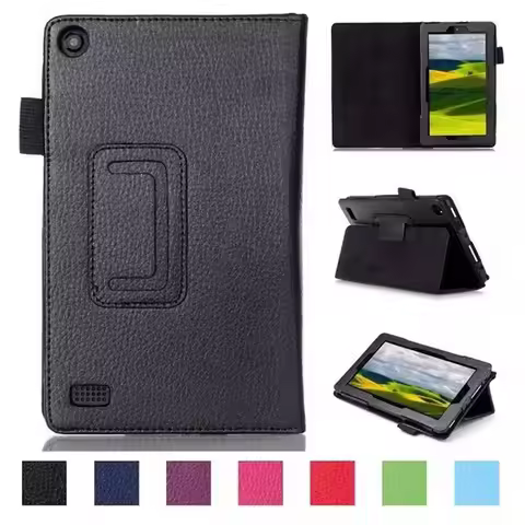For Amazon Kindle Fire HD 7 2019 2017 Leather Folio Stand Cover Fire HD8 HD 10 Tablet Case Protectiv