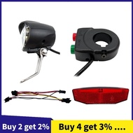 Electric Bicycle Front Rear Light Set 12-72V Ebike Headlight Tail Light Connection Wires Kit Cycling