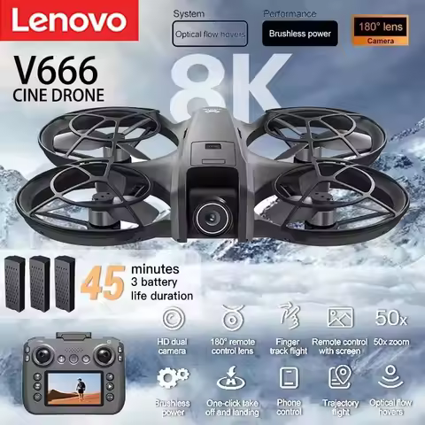 Lenovo V666 Mini Drone 8K Professional WIFI 5G Drone Obstacle Avoidance Brushless Altitude Headless 