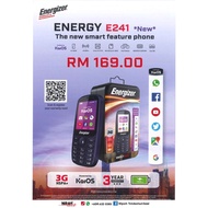 Energizer Energy E241 3G Mobile Phone Revolution Boleh FB, Whatsapp Warranty 3 tahun