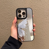 case for iphone X xsmax 11 12 13 14 15 16 Pro Max Plus Series Silver half butterfly pattern transpar
