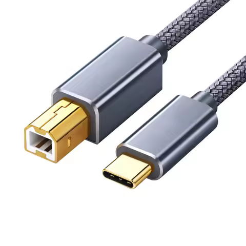 USB C To USB B 2.0 Printer Cable Braided Printer Scanner for Epson HP Canon Brother MacBook Pro Sams