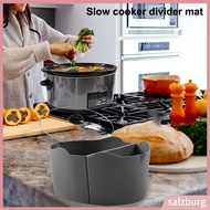   1 Set 6QT Slow Cooker Divider Liner 2 Grids Reusable Dishwasher Safe Crock Pot Silicone Slow Cooker Liner Kitchen Supplies