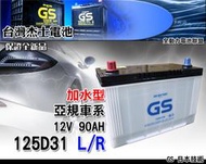 全動力-GS 統力 加水 電池 汽車 國產 125D31L 125D31R 加水電瓶 發電機 堆高機