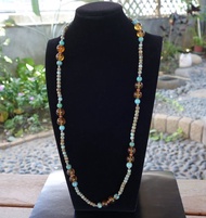 老綠松石項鏈 Amber 天然藍珀 古玩 緬甸金藍珀 琥珀