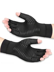 1對壓縮手套,銅半指壓縮手套,冬季護理手套