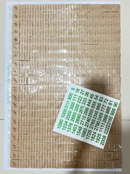 ฉลากแผงเบอร์จับ 3200 เบอร์ 800 ถุง (ถุงละ 4 เบอร์) แถมสติ๊กเกอร์ติดรางวัลทุกแผง