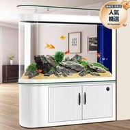 3l子彈頭魚缸屏風隔斷客廳家用水族箱中大型底濾生態熱彎玻璃金魚