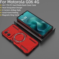 For Motorola G06 4G MotoG06 Case 2In1 TPU PC Heat Dissipation Matte Hard Magnetic Phone Cover Casing