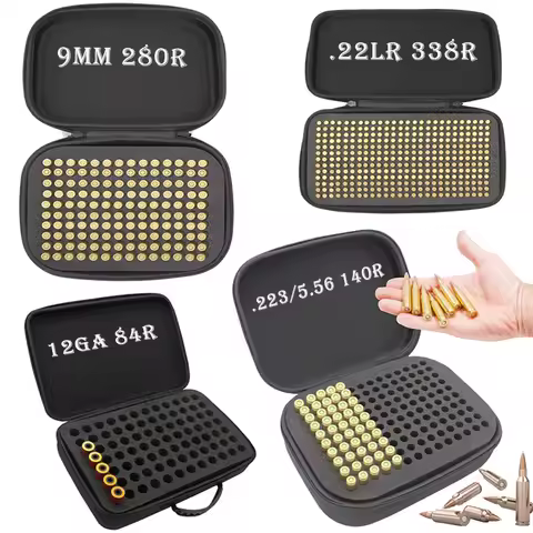 .223/5.56 9mm 12GA .22LR Box Ammo Pouch Outdoor Ammunition Box Bullet Holder Bag Cartridge Storage C