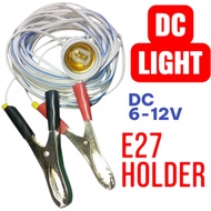 WSS E27 HOLDER WITH WIRE CROCODILE CLIPS DC 6V-12V DC LIGHT
