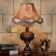 European Light Luxury Lace Table Lamp Retro Bedroom Bedside Lamp Palace Luxury Living Room Lamp Resi