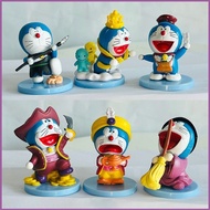 SQ4 6pcs Doraemon Cute Blind Box Action Figure Desktop Ornament Collectible QS4