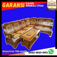 Set kursi tamu sudut gajah kayu jati asli mebel meubel furniture jepara harga promo set minimalis ru