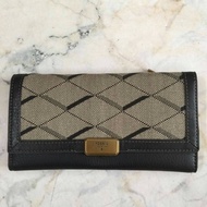 Dompet Fossil Emerson Clutch Grey Black Original