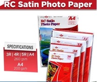 CUYI RC SATIN PHOTO PAPER (3R/4R/5R/A4 SIZE) 260 GSM 1Pack