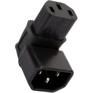 IEC Male C14 to C13 Right Angled 90 Degree IEC C13 C14 Power Adapter PDU Plug