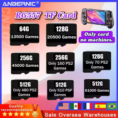 FOR ANBERNIC RG557 TF Card Portable PS2 Handheld Game Console Memory Card 61000Games PS2 PSP 512G 25