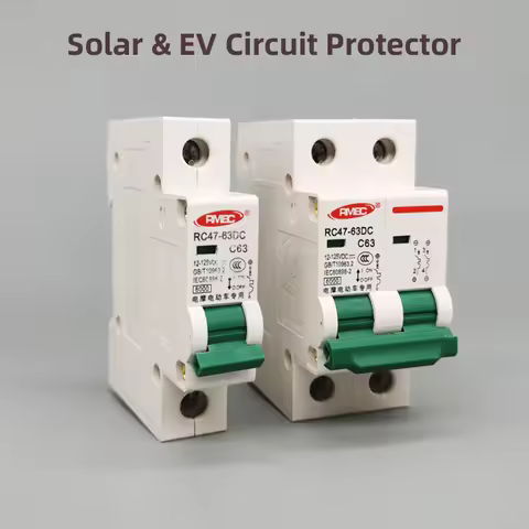 32A 63A DC12v-125v Circuit Breaker 1P/2P Solar RV Yacht Electric Vehicle Battery Power Outage Isolat