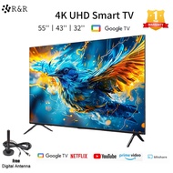 [SG Stock] 55 Inch 4K UHD Smart TV Android 13.0 Google Digital TV HDR 10 Netflix Youtube 32 43 Inch