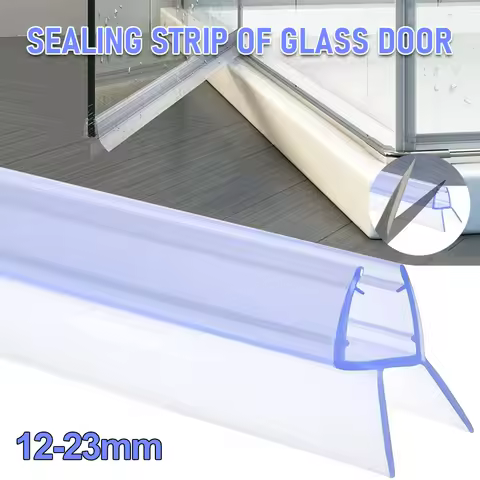 100cm Bathroom Shower Screen Door Seal Strip PVC 12/17/22/23mm Windproof Glass Door Bottom Water Blo