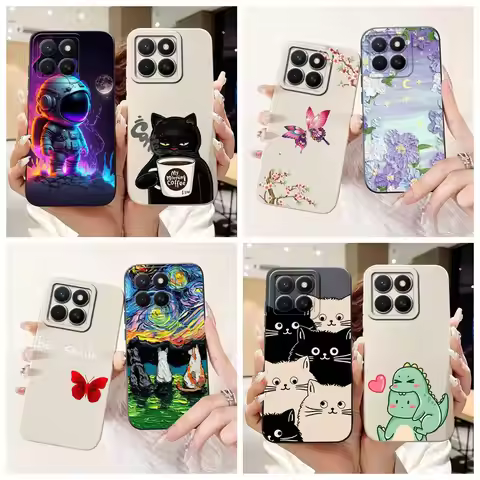 For Honor X8C Case ABR-LX1 ABR-LX2 ABR-LX3 Cute Cat Astronaut Cartoon Cover Soft Silicone Phone Case