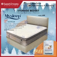 A99 Bed Frame | Frame + 11" Cooling Mattress Bundle Package | Single/Super Single/Queen/King Storage Bed | Divan Bed