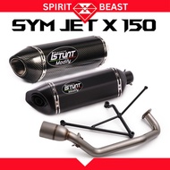 SYM JET X 150 Motorcycle Exhaust Full System Exhaust JETX150 JETX 150 Motorcycle Exhaust