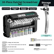 Reversible 90 Degree Quick Turn Ratchet Screwdriver Set