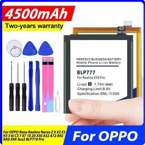 BLP723 BLP749 BLP751 Battery For OPPO Reno Realme Narzo Z X X2 X3 K5 3 6i C3 7 X7 10 20 X50 A52 A72 