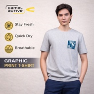camel active Men's Outdoor Casual Regular Fit Graphic Print T-Shirt - Melange 282-X26H2950
